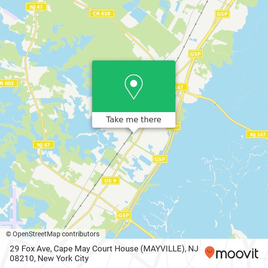 29 Fox Ave, Cape May Court House (MAYVILLE), NJ 08210 map