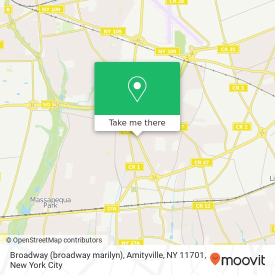 Mapa de Broadway (broadway marilyn), Amityville, NY 11701