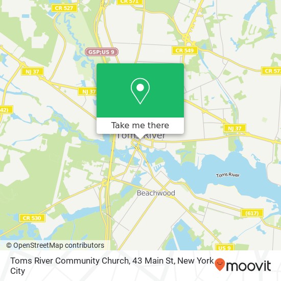 Toms River Community Church, 43 Main St map