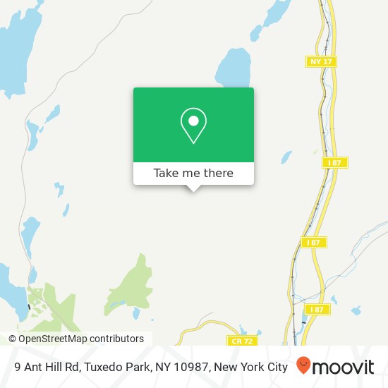 Mapa de 9 Ant Hill Rd, Tuxedo Park, NY 10987