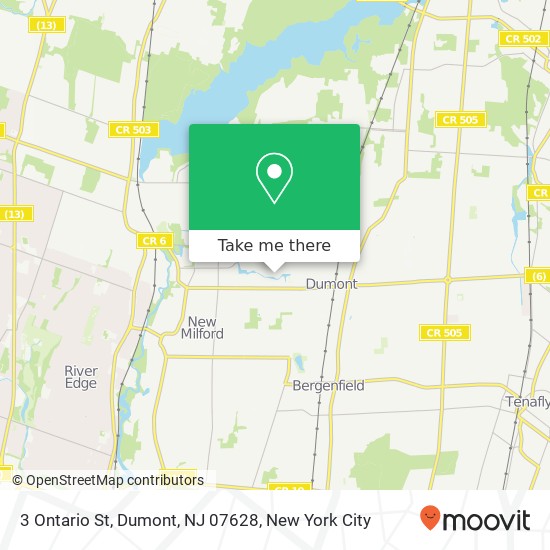 Mapa de 3 Ontario St, Dumont, NJ 07628