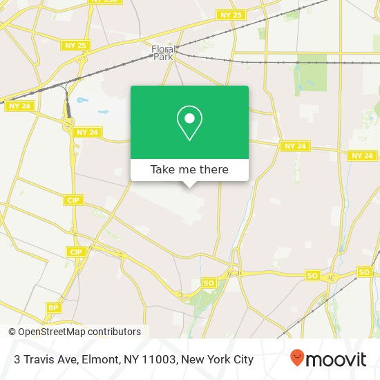 Mapa de 3 Travis Ave, Elmont, NY 11003