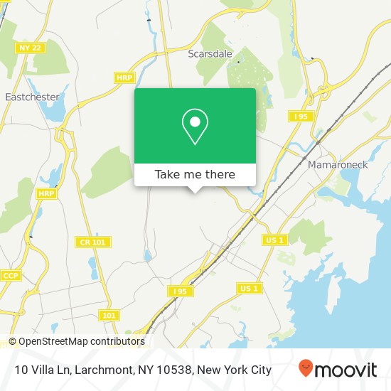 Mapa de 10 Villa Ln, Larchmont, NY 10538