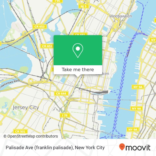 Mapa de Palisade Ave (franklin palisade), Jersey City, NJ 07307