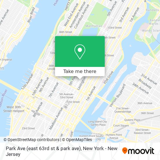 Mapa de Park Ave (east 63rd st & park ave)