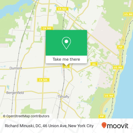 Richard Minuski, DC, 46 Union Ave map