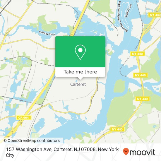 Mapa de 157 Washington Ave, Carteret, NJ 07008