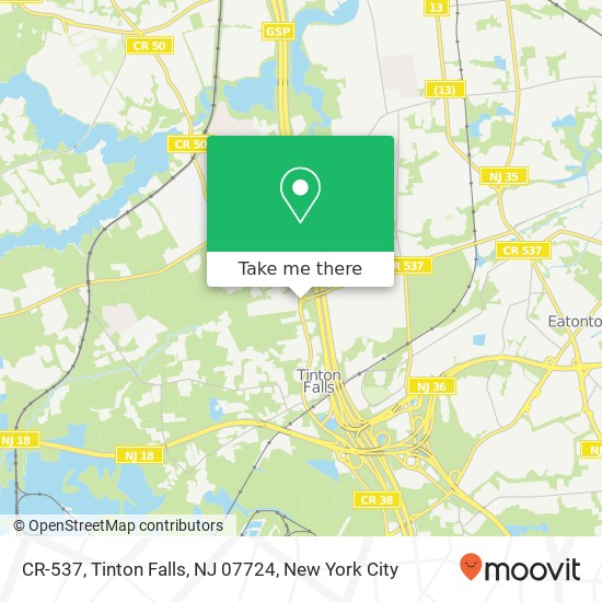 Mapa de CR-537, Tinton Falls, NJ 07724
