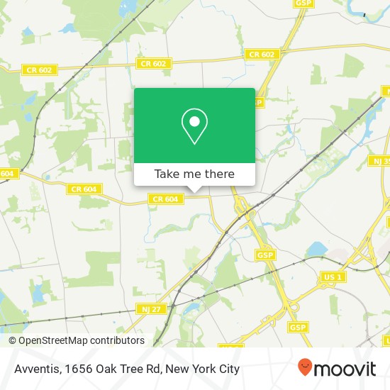 Avventis, 1656 Oak Tree Rd map