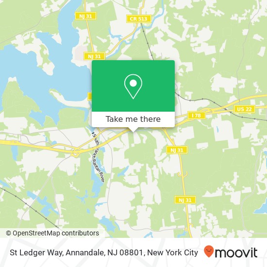Mapa de St Ledger Way, Annandale, NJ 08801