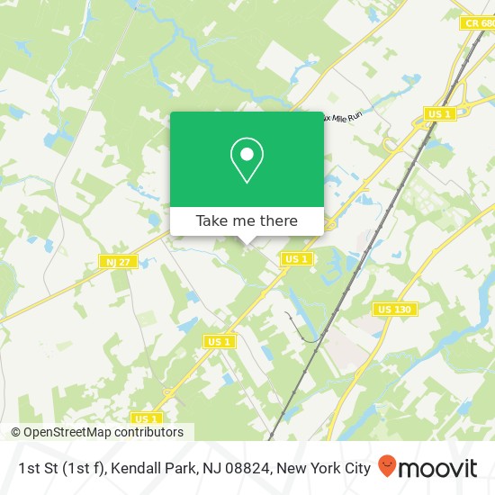 Mapa de 1st St (1st f), Kendall Park, NJ 08824