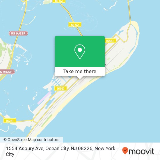 Mapa de 1554 Asbury Ave, Ocean City, NJ 08226