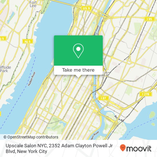 Mapa de Upscale Salon NYC, 2352 Adam Clayton Powell Jr Blvd