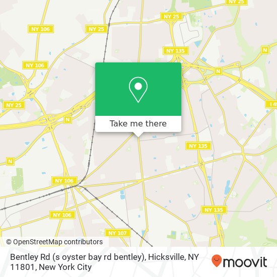 Mapa de Bentley Rd (s oyster bay rd bentley), Hicksville, NY 11801