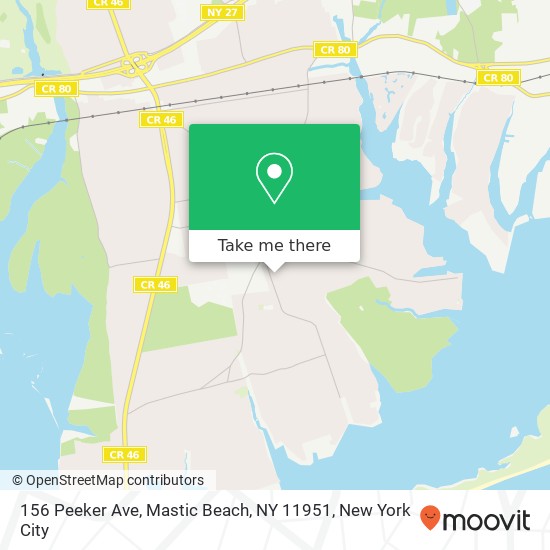 156 Peeker Ave, Mastic Beach, NY 11951 map