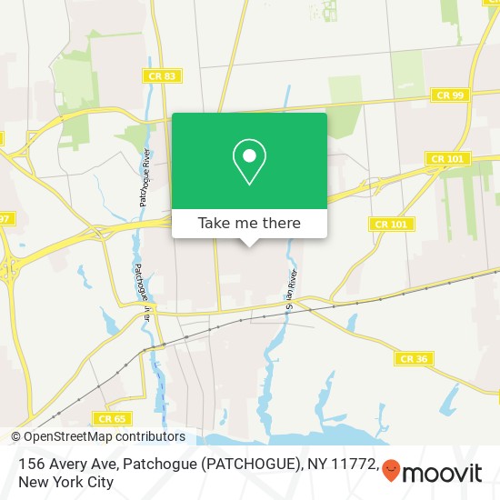 Mapa de 156 Avery Ave, Patchogue (PATCHOGUE), NY 11772