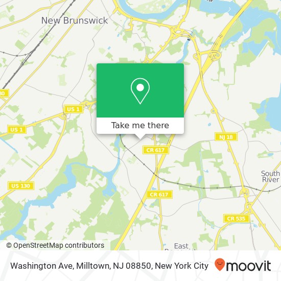 Mapa de Washington Ave, Milltown, NJ 08850