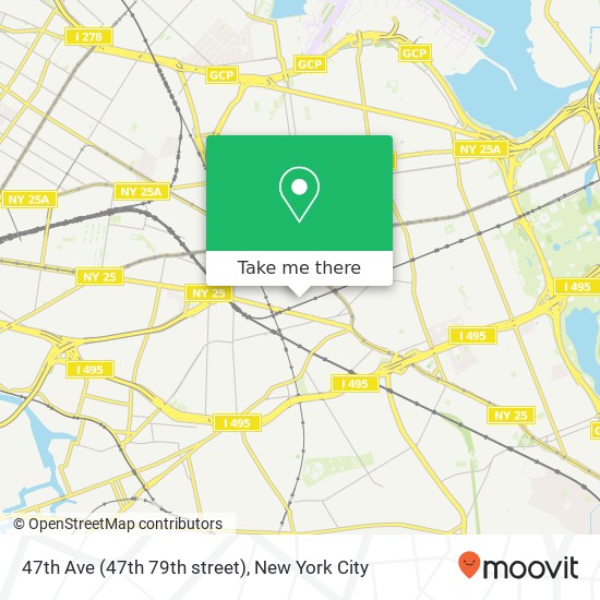 Mapa de 47th Ave (47th 79th street), Elmhurst (QUEENS), NY 11373