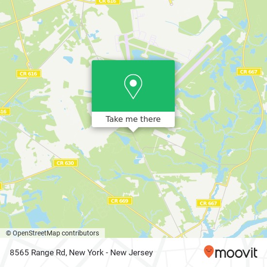 Mapa de 8565 Range Rd, Fort Dix, NJ 08640