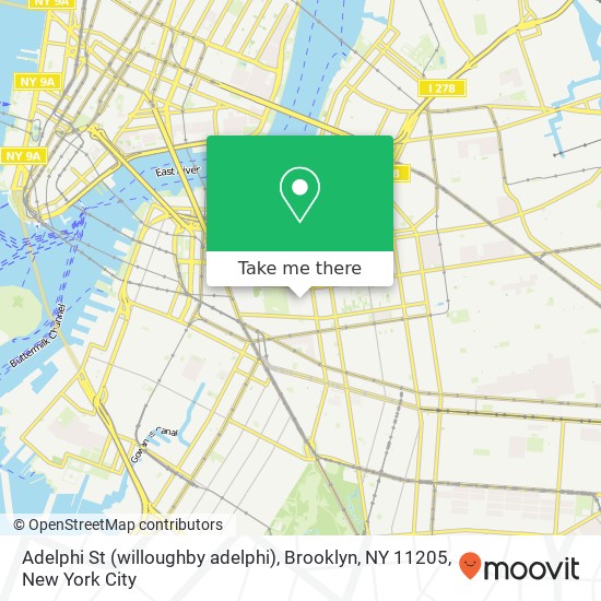 Mapa de Adelphi St (willoughby adelphi), Brooklyn, NY 11205