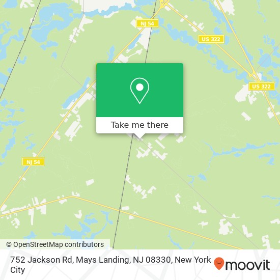 Mapa de 752 Jackson Rd, Mays Landing, NJ 08330