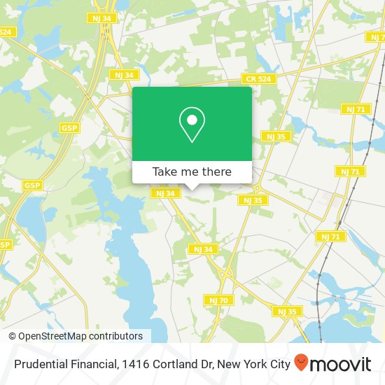 Mapa de Prudential Financial, 1416 Cortland Dr