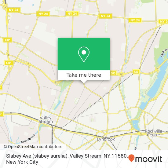 Mapa de Slabey Ave (slabey aurelia), Valley Stream, NY 11580