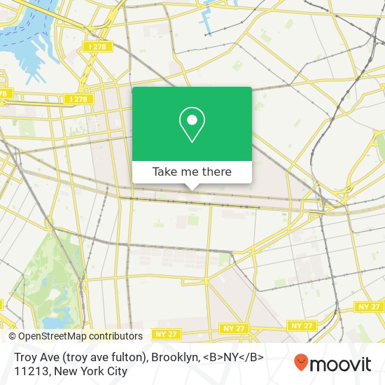 Troy Ave (troy ave fulton), Brooklyn, <B>NY< / B> 11213 map