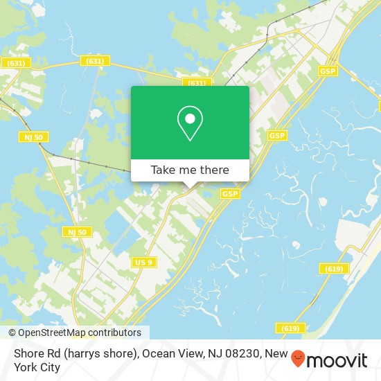 Mapa de Shore Rd (harrys shore), Ocean View, NJ 08230
