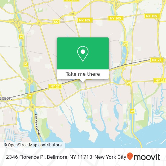 Mapa de 2346 Florence Pl, Bellmore, NY 11710