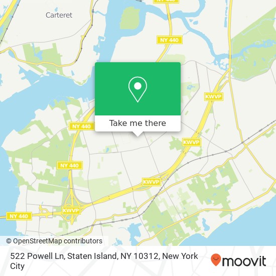 Mapa de 522 Powell Ln, Staten Island, NY 10312