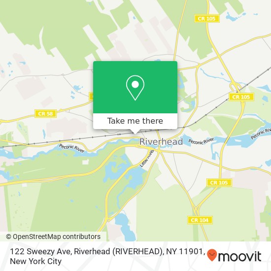 122 Sweezy Ave, Riverhead (RIVERHEAD), NY 11901 map