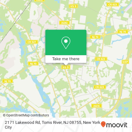Mapa de 2171 Lakewood Rd, Toms River, NJ 08755