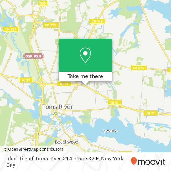 Mapa de Ideal Tile of Toms River, 214 Route 37 E