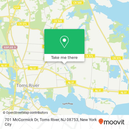 701 McCormick Dr, Toms River, NJ 08753 map