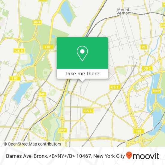 Barnes Ave, Bronx, <B>NY< / B> 10467 map