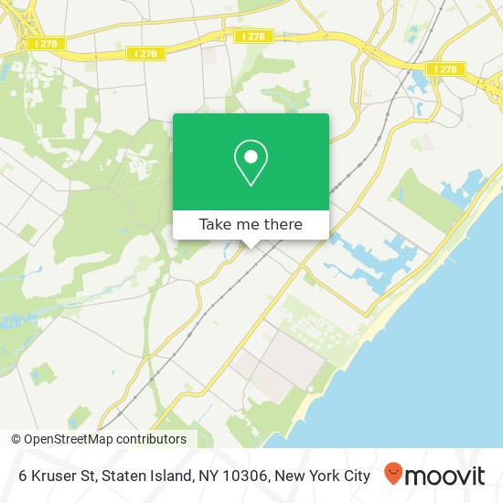 Mapa de 6 Kruser St, Staten Island, NY 10306