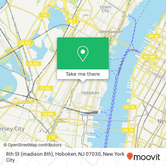 8th St (madison 8th), Hoboken, NJ 07030 map
