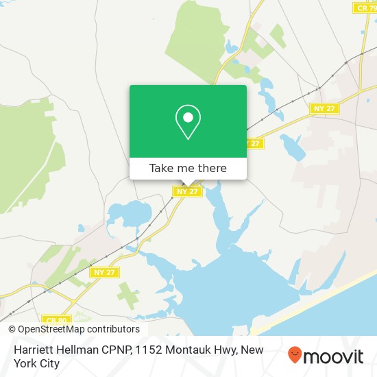 Mapa de Harriett Hellman CPNP, 1152 Montauk Hwy