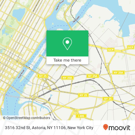 Mapa de 3516 32nd St, Astoria, NY 11106