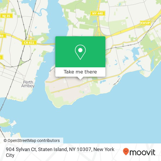 Mapa de 904 Sylvan Ct, Staten Island, NY 10307