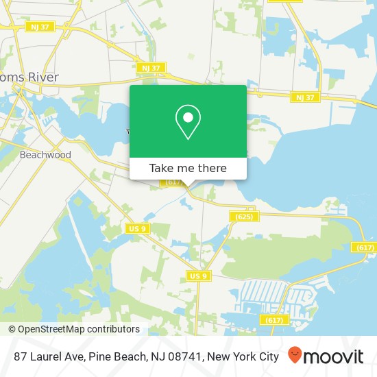 Mapa de 87 Laurel Ave, Pine Beach, NJ 08741