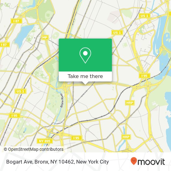Mapa de Bogart Ave, Bronx, NY 10462