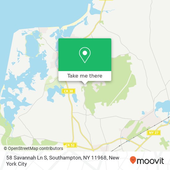 Mapa de 58 Savannah Ln S, Southampton, NY 11968