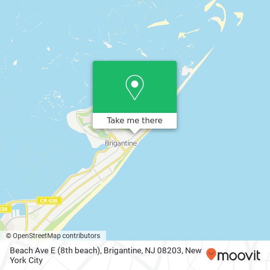 Mapa de Beach Ave E (8th beach), Brigantine, NJ 08203