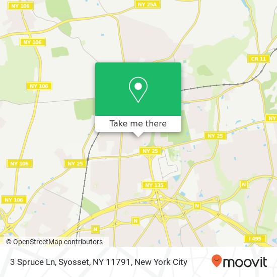 Mapa de 3 Spruce Ln, Syosset, NY 11791