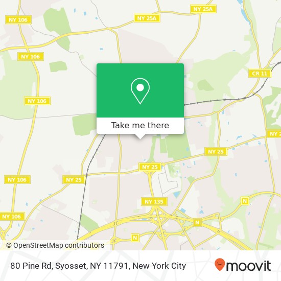 Mapa de 80 Pine Rd, Syosset, NY 11791
