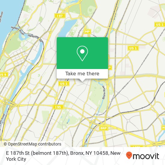 E 187th St (belmont 187th), Bronx, NY 10458 map