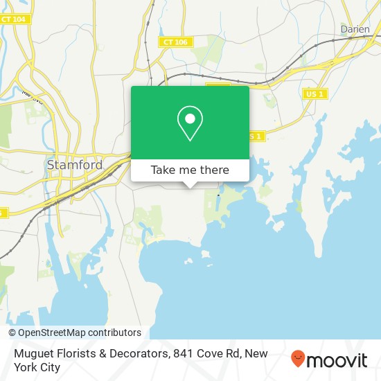 Mapa de Muguet Florists & Decorators, 841 Cove Rd