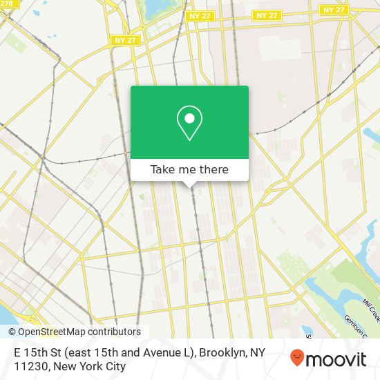 Mapa de E 15th St (east 15th and Avenue L), Brooklyn, NY 11230
